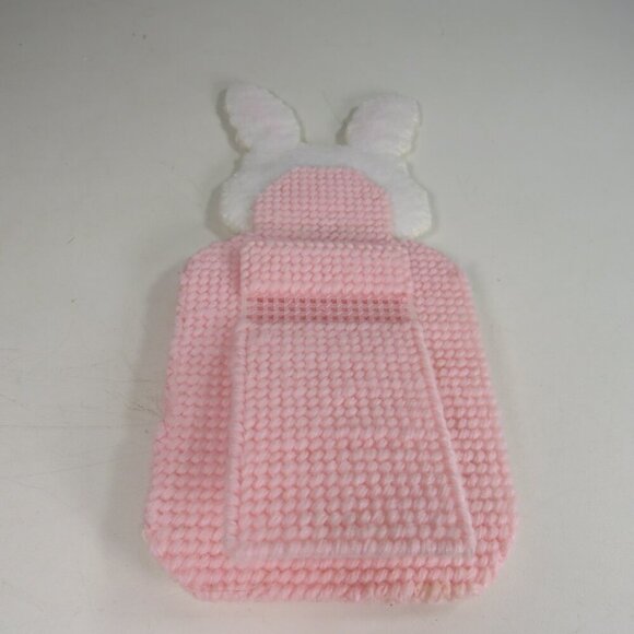 Vintage Pink Rabbit Plastic Canvas Picture Frame Baby Girl Easter Bunny Nursery - Picture 3 of 5